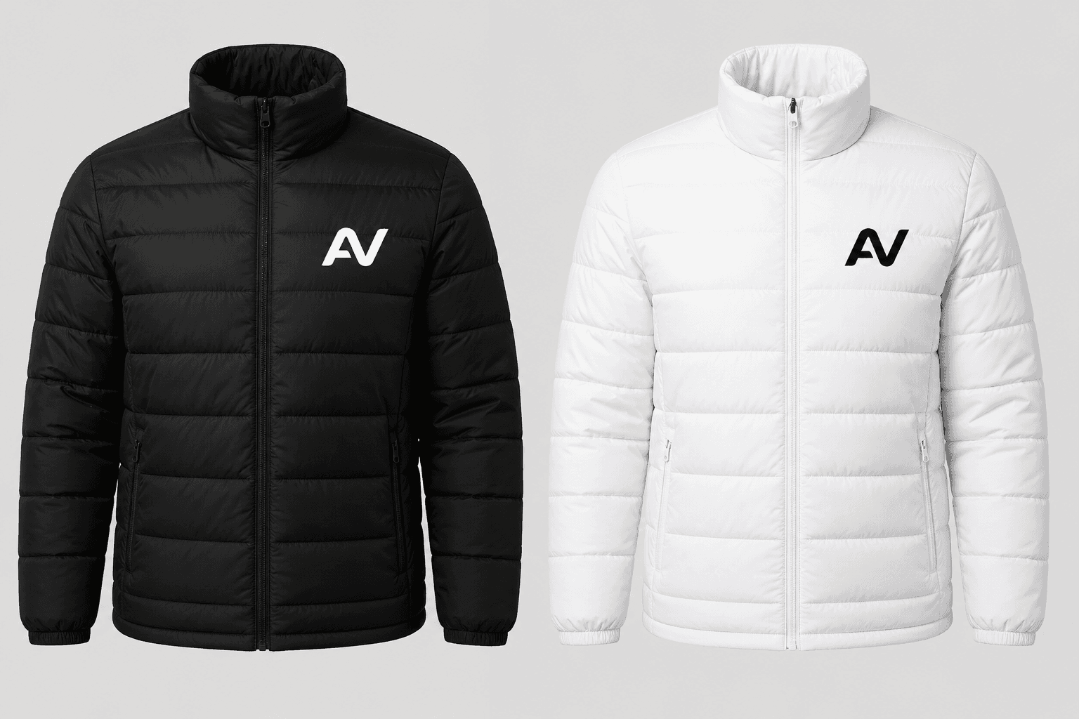 Ann-Connect branded black and white jackets